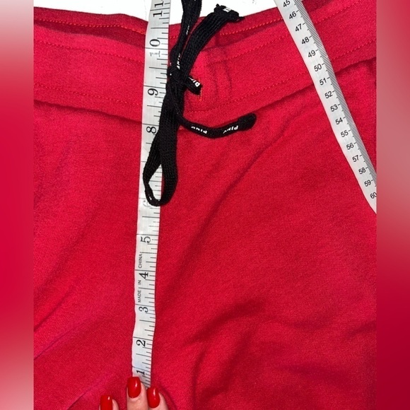 VS PINK Victoria’s Secret Red Bling Silver Sequin Joggers Pants Women’s Small - Picture 15 of 16